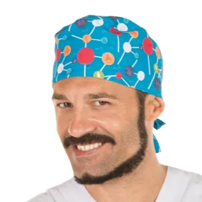 Gorro quirófano de microfibra Moléculas atado con tiras - Gary's