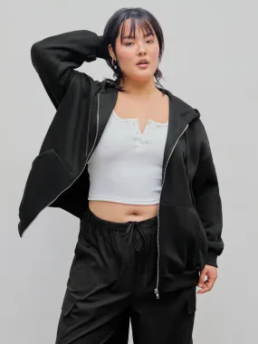  Sudadera con Capucha y Cremallera de Cordón Sólido